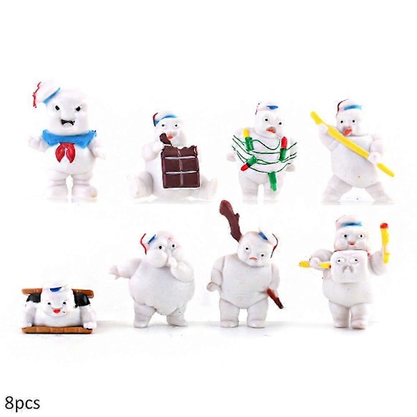8 stk. Ghostbusters Afterlife Mini Puft Sæt Bobblehead Headknocker Figur Legetøj Skrivebords Ornament Gave -NMAOV[HK]