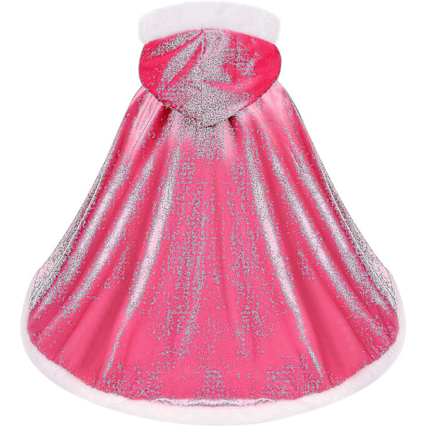 Vendbar Kappe til Børn og Voksne, Påske Halloween Jul Kappe Kostume Vampyr Hexe Troldmand Rollespil Kappe[HK] Pink 130cm