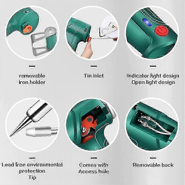 3-in-1 Hitsaus-, leikkaus- ja ruosteenpoistosarja - Nopea lämmitys, ergonominen, ihanteellinen aloittelijoille ja tee-se-itse-projekteihin [HK] Green EU plug