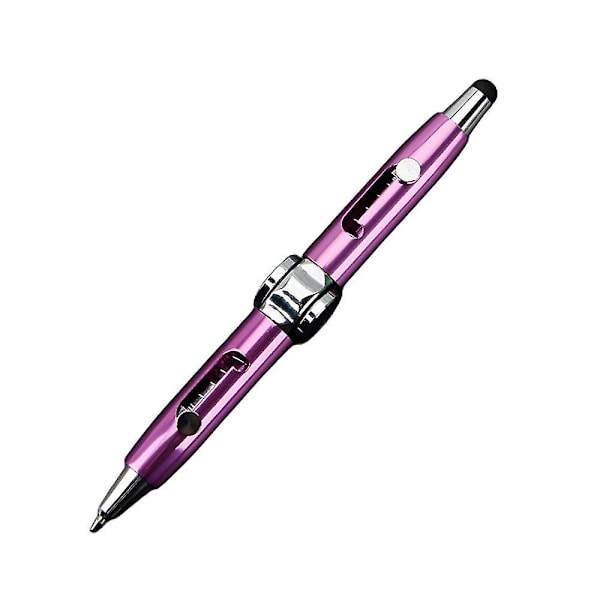 Multifunktionel kuglepen i metal med kapacitiv spids, fidget spinner-legetøj og stressbold [HK] Purple