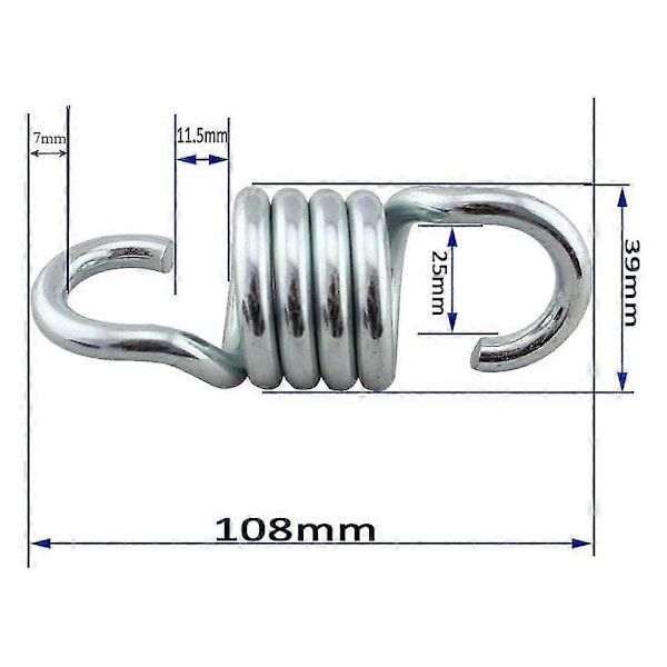 2 st 700Lbs Viktkapacitet Hängmatta Stol Fjäder Kraftiga Upphängningskrokar för Verandagungor Hangi[HK] silver