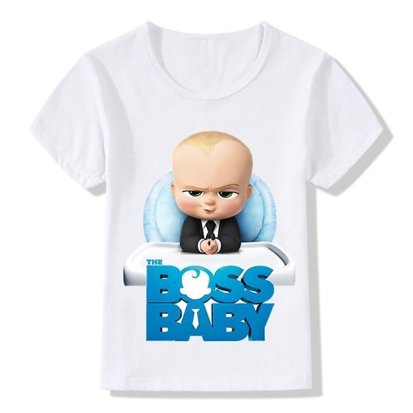 Unisex The Boss -painatus T-paita [HK] 2T-80CM / DJJ-CHUNSE-White