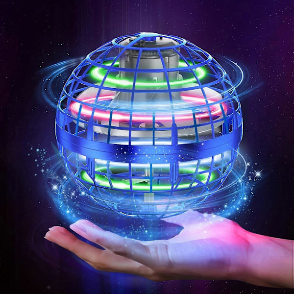 Flyvende Kugle Orb Legetøj 2023 Hover Ball Pro Flyvende Spinner Legetøj UFO RGB Cool Stuff Globe Orbi Magisk Boomerang Håndcontroller Mini (Blå)[HK]