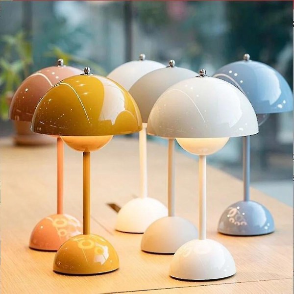 Mushroom Flower Bud Rechargeable Led Table Lamps Desk Night For Bedroom Dining Touch Night Light Simple Modern Decoration[hk]