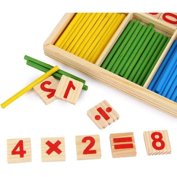 Matematikkleke Fargerik Math Stick Wood Tall Matematikklekeopplæring for tidlig motorisk utvikling Trene barnet ditt[HK]