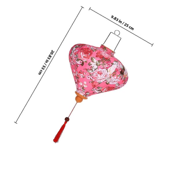 Blomstermønstret lykt Midt-høst silke lykt for dekor Rosa[HK]