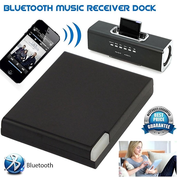 Bluetooth v5.0 Audio Receiver A2DP Musikk trådløs Adapter for iPhone iPod 30-pinners dokkinghøyttaler[HK]