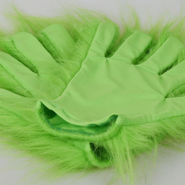 1 Par Jule-Plys Håndklæder Grønne Handsker Cosplay Plys Handsker Halloween Party Cosplay Rekvisitter[HK]