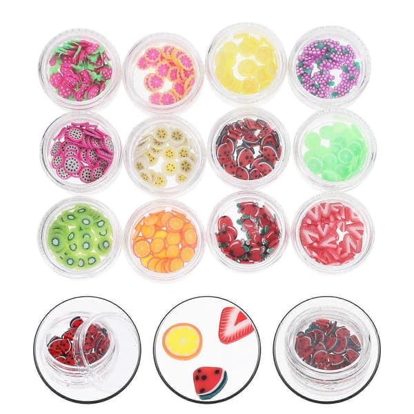 Frugtskive Negletilbehør til DIY Neglekunst 2 Sæt med Assorterede Farvedesigns [HK]