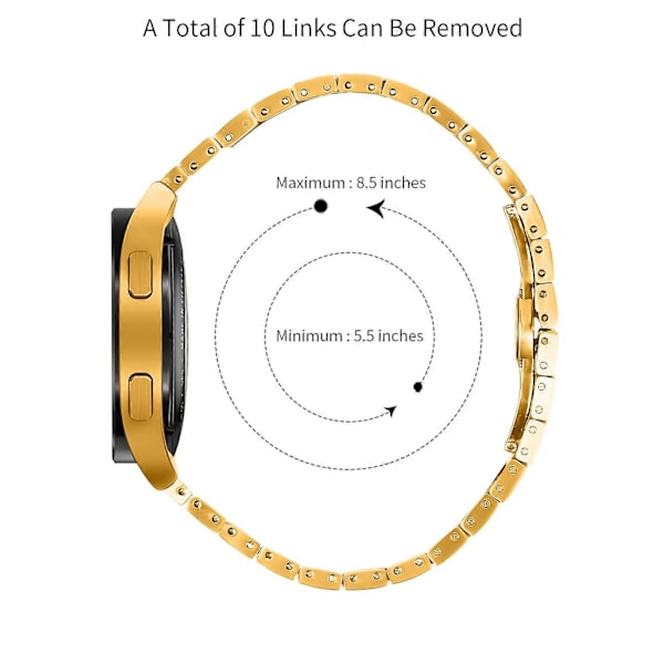 Til Garmin Vivoactive 5 Urrem i Rustfrit Stål Udskiftningsarmbånd [HK] Gold  Silver