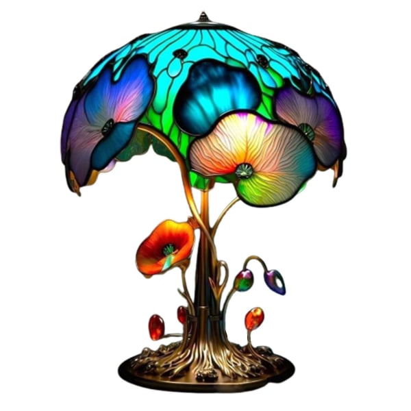 Maleri Glas Svampe Bordlamper Bohemian Harpiks Svampe Bordlampe Natlampe Til Hjem Og Kontor[HK] Flower Mushroom Table Lamp
