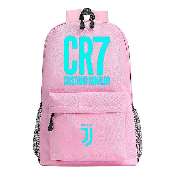 Blå Luminous Surrounding Fodbold Ronaldo Teenager Skoletaske: Stilfuld Unisex Casual Rygsæk[HK] 7
