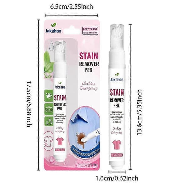 Bærbar flekkfjernerpenn - Dobbel enzym integrert børste Reisestørrelse[HK] White 2pcs