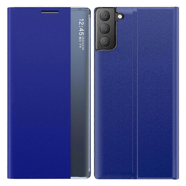 Samsung Galaxy S21 FE -puhelimelle tarkoitettu ikkunallinen suojakotelo, pudotussuoja, nahkainen suojakuori jalustalla [HK] Multicolor Style C