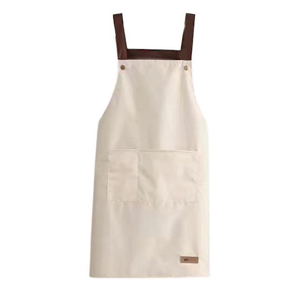 Matlagningsförkläde Ärmlös Stor Fick Pvc Justerbar Midjerem Kockförkläde För Restaurang[HK] Beige