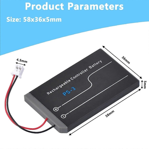PS3 Controller Batteri LIP1359 LIP1859 LIP1427 Batteripakke kompatibel med Sony Playstation 3 PS3 Dualshock 3 Bluetooth Controller[HK] color