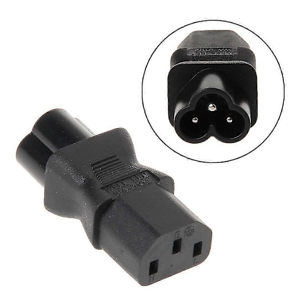 IEC 320 C13 Hun Til C6 Han 3-benet Kløverblad Stik Konverter AC Strømadapter xi[HK]