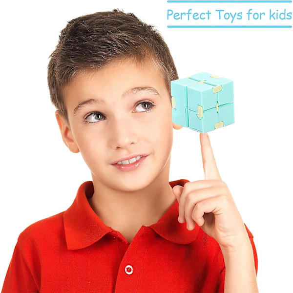 12 Stycken Infinity Cube Mini Fidget Blocks Mini Infinity Cube Skrivbordsleksak Sensoriskt Verktyg Fidget Blocks Magisk Pussel Flip Cube för Tonåringar Vuxna Bi[HK]