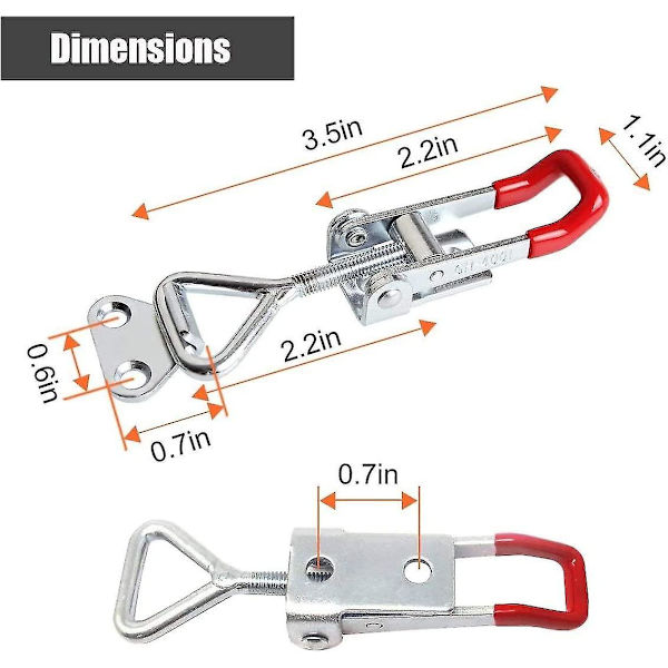 8 stk Justerbare Toggle Låse Toggle Klemme Gh-4001 165kg/363.7lbs Holdkapacitet Til Hurtig Fastgørelse Og Klemning[HkkK]