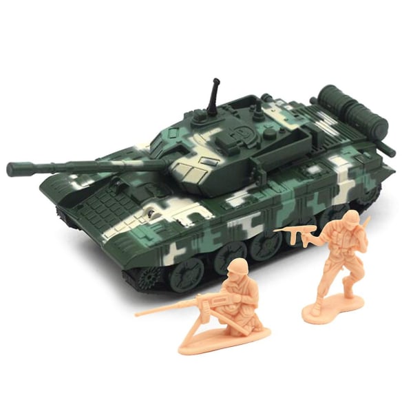 1/72 legeringssimulerede T99 Military Tank Solider-modeller med lydlys børnelegetøj[HK]