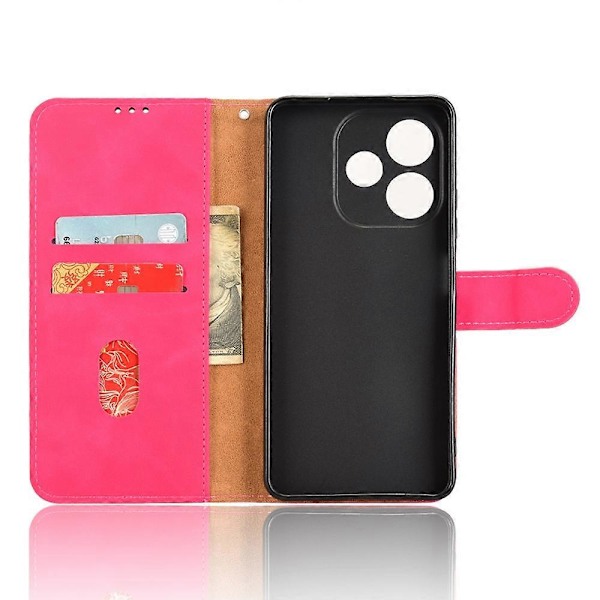 Læderetui til Oppo A5 Pro 5G, hudfølelse, anti-drop, pung, flip telefoncover [HK] Multicolor Rose