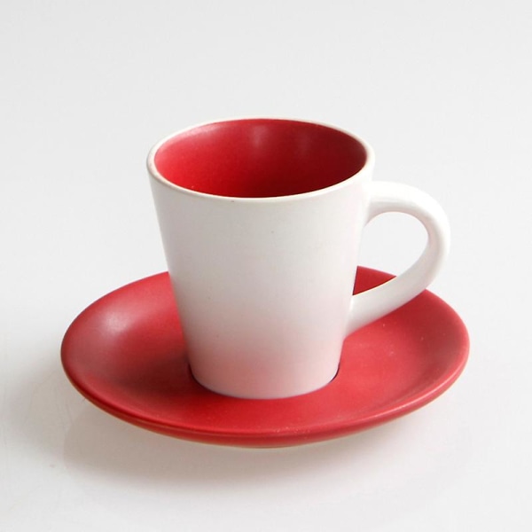 Värillinen set 100 ml Eurooppalaistyylinen mattakeraaminen espressokuppi, koko[HK] Red 51-100ML