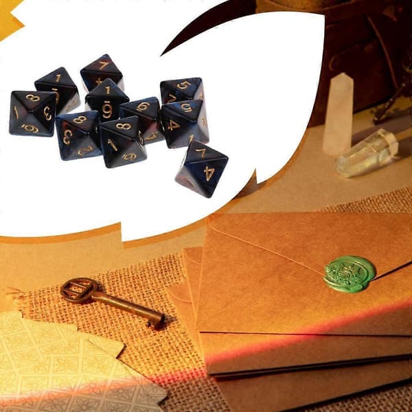 5-10-pack 10st 8-sidiga tärningar D8 polyedriska tärningar för Dungeons and Dragons Table[HK] 6 Pcs