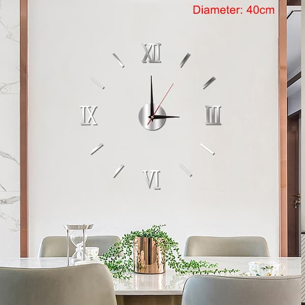 DIY Digital Väggklocka Silverram 20cm x 30cm Ej Självlysande[HK]