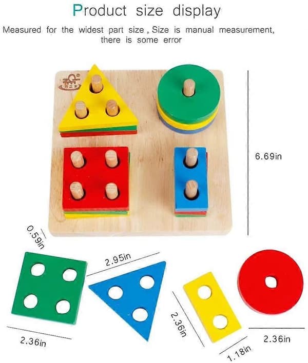 Trä förskolebarn Geometrisk Form Klassificering Brädspel Pussel Leksaker för Barn [HK]