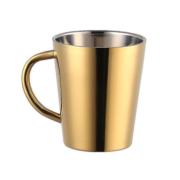 300 ml rustfrit stål kaffekop med bærehåndtag - guld[HK]