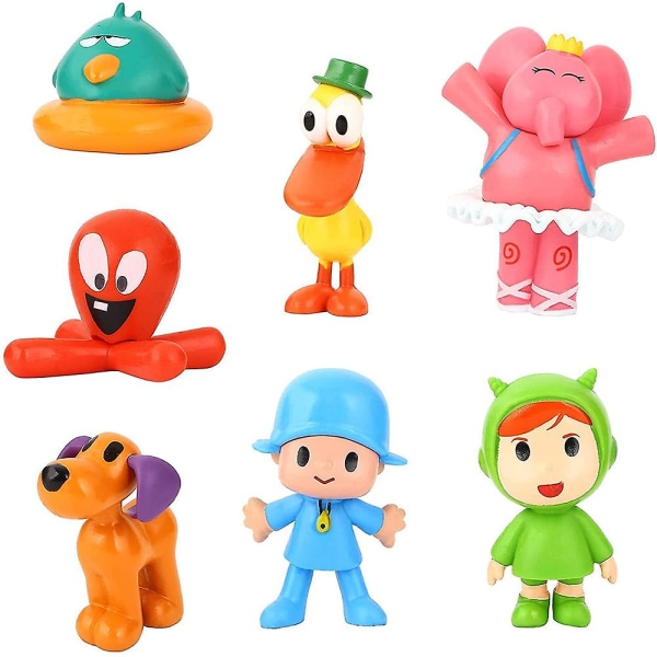 7 stk./sæt Pocoyo legetøj Mini Pocoyo figurer legetøj, model dukke bord dekoration legetøjssæt børns gaver[HK]