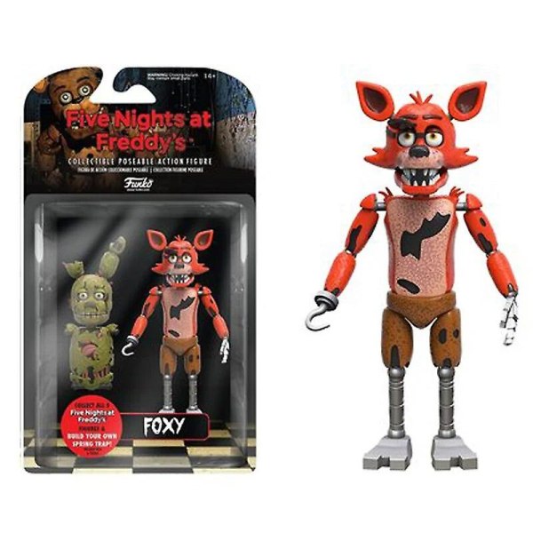 14cm Fnaf Figurer Nightmare Freddy Bonnie Foxy Chica Actionfigur Pvc Samling Bevegelig Blacklight Freddy Frostbe Modell Leker[HK] Foxy 14cm