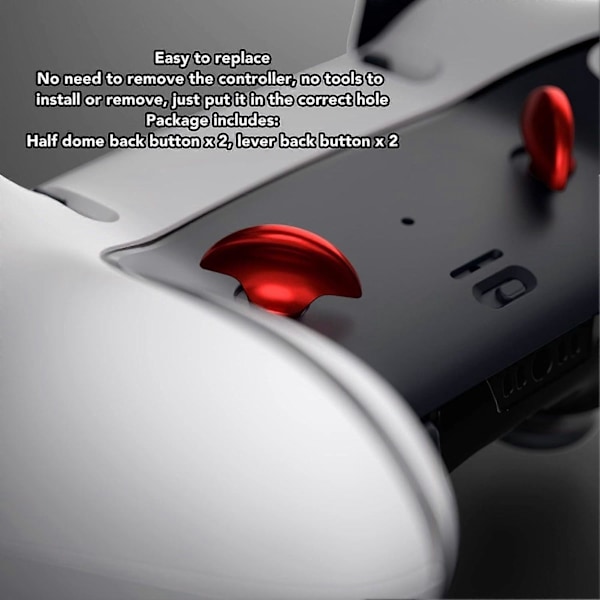 4 st Spelkontroll Bakre Paddlar Professionell Ersättning Metall Bakre Knappar för PS5 Edge Controller[HK] Red