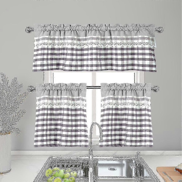 Köksgardiner Dekor Fönstergardin Lyxigt Cafékappa Överkast Draperier S202412306350[HK] 130cmx41cm Light grey