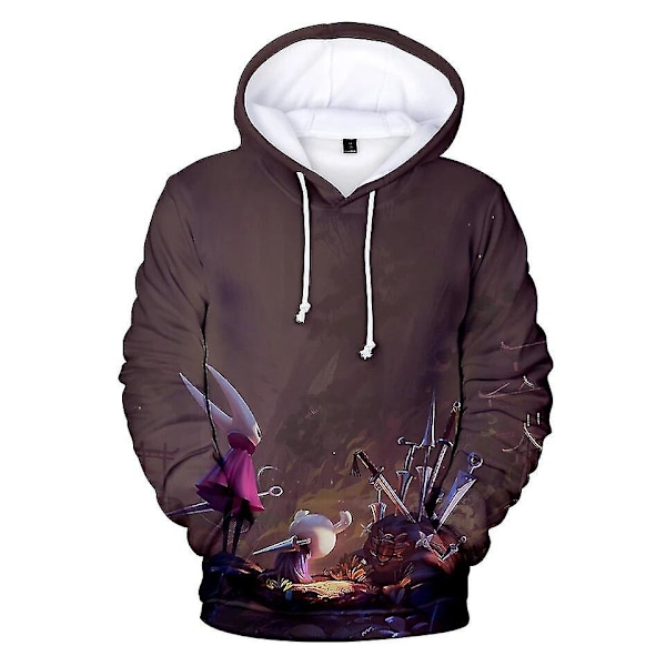 Hollow Knight 3D-hettegensere for barn, menn/kvinner, vår/høst, trykte sweatshirts, kreative Harajuku Hollow Knight, herrehettegensere, oversized 3d3[HK] 3D3 L