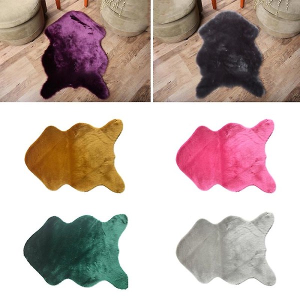 Fluffy Faux Fur Geometrisk Stue og Soverom Innredning[HkkK] Green