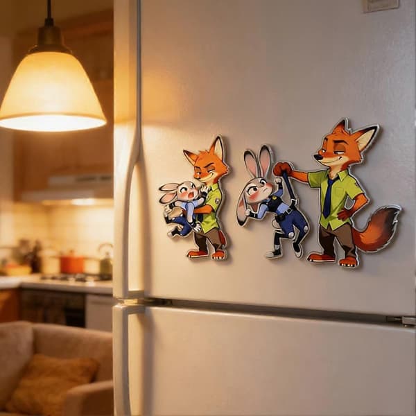 Zootopia Roterende Magnet Køleskabsmærkat Nick Judy Fan Gave Samlerobjekt[HK] play