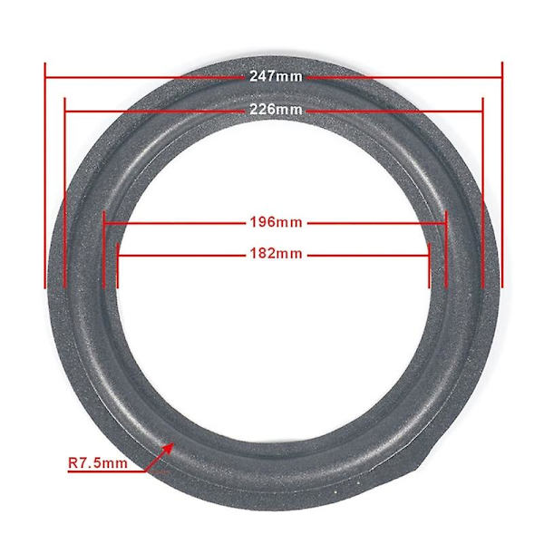 HK  Anti-Aging-kaiutinelementin vaahtoreunus joustavuus ja kestävät vaahtoreunukset Black 10 inches