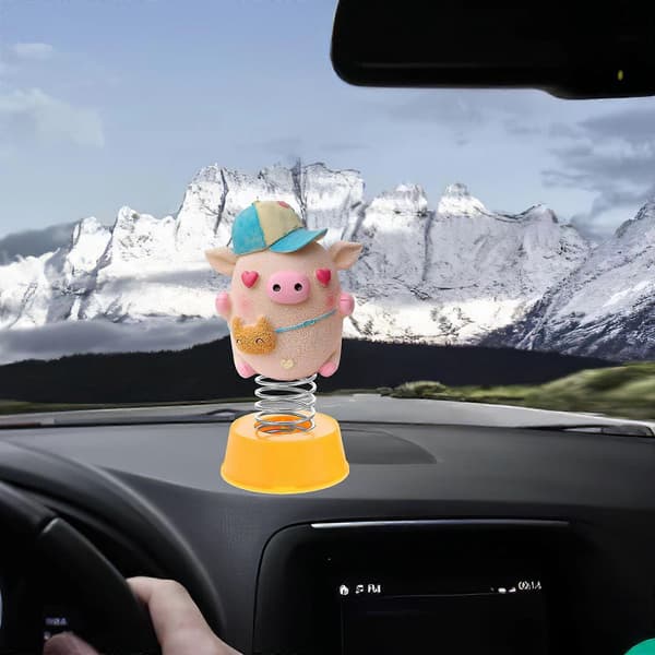 Dashboard Legetøjsbase med Fjeder til DIY Bil Bobblehead Ornament 2 stk.[HK]