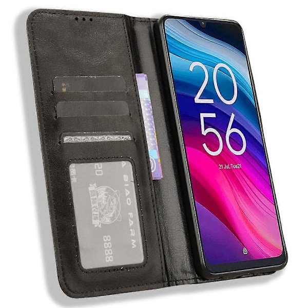 Til TCL 505 T509K T5094 Etui Retro Læder Magnetisk Lukning Flip Telefon Cover[HK] Style C Multicolor