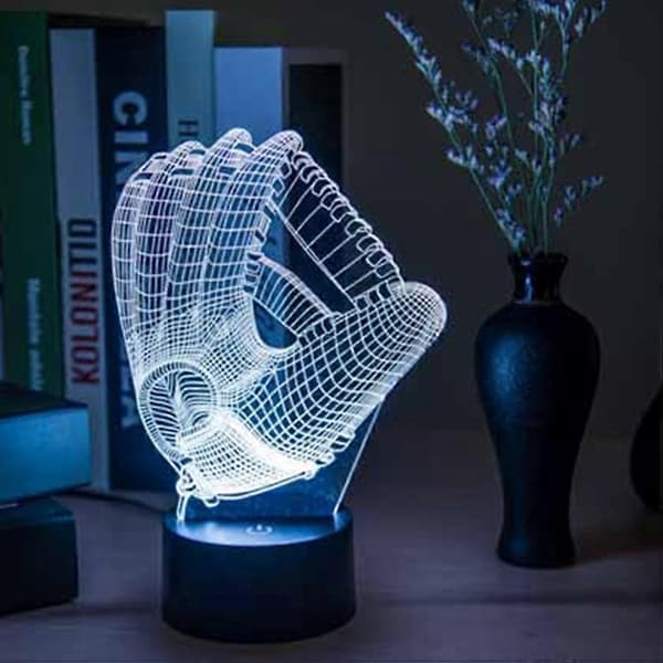 3D Baseballhandske Natlampe til Belysning Akryl Lampe Touch[HK]