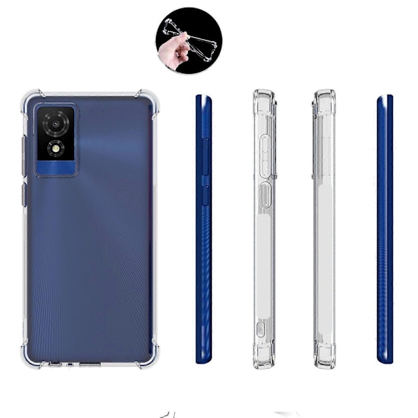 För TCL 501 TPU Skal Transparent Stöttåligt Skyddande Mobilskal [HK]