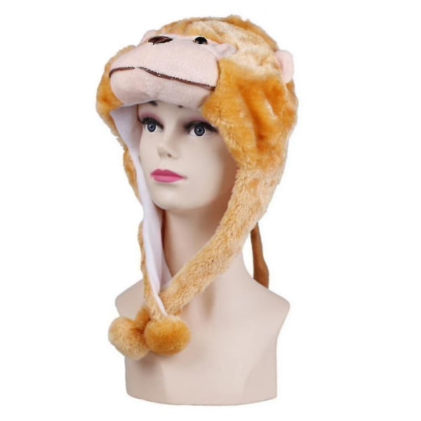 Plysj sjove dyrehatte One Size Cap Polyester med fleeceforing Yyds[HK] monkey