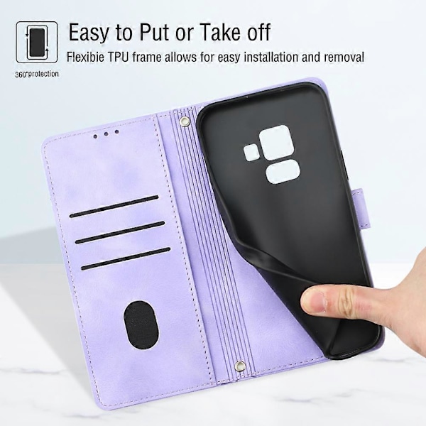 Läderfodral för Samsung Galaxy A8+ 2018[HK] Light Purple