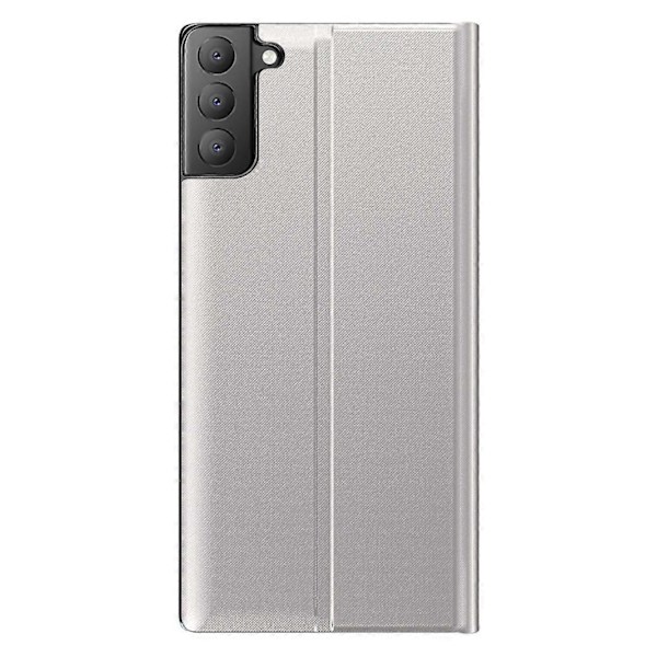 Til Samsung Galaxy S21 FE View Window Telefon Cover Anti-fald Læder Beskyttelses Skal med Stativ[HK] Multicolor Style B