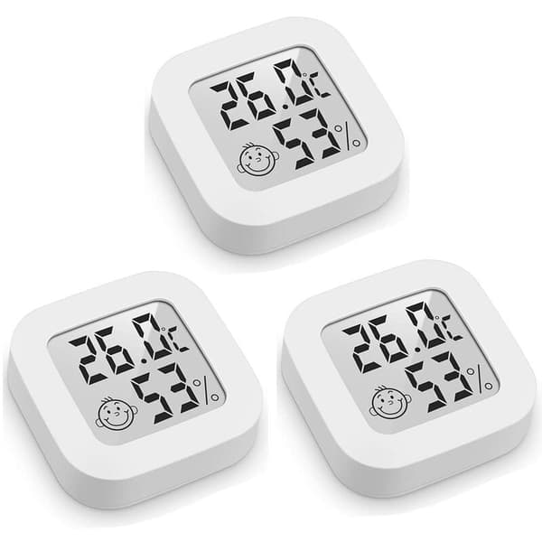 Inomhustermometer Hygrometer, 3-pack Mini LCD Digital Termometer Hygrometer med hög precision, Inomhus/Utomhus Väggmonterad Termometer f[HK]