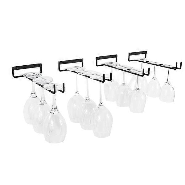 5 st Stamglas Vinglas Förvaringsställ, Väggmonterbart Köksförvaringsställ, Svart, 11 tum / 30 cm [HK]
