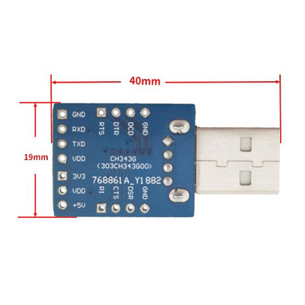 Usb til Ttl-konverter Multifunktionel bærbar Ch343g Usbto seriel modul kompatibel med Usb V2.0([HK])