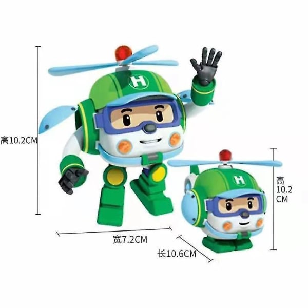 6stk/ set 2023 Korea Speelgoed Polis Robocars Transformatie Robot Poli Roy Amber Anime Metall Actionfigur Tecknad Leksaksbil Barn[HK] 4PCS