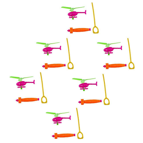 6 kpl Lentokonelelut Lasten Lelut Lentävät Helikopterilelut (Lajitelma värejä) [HK] 12X12X6CM